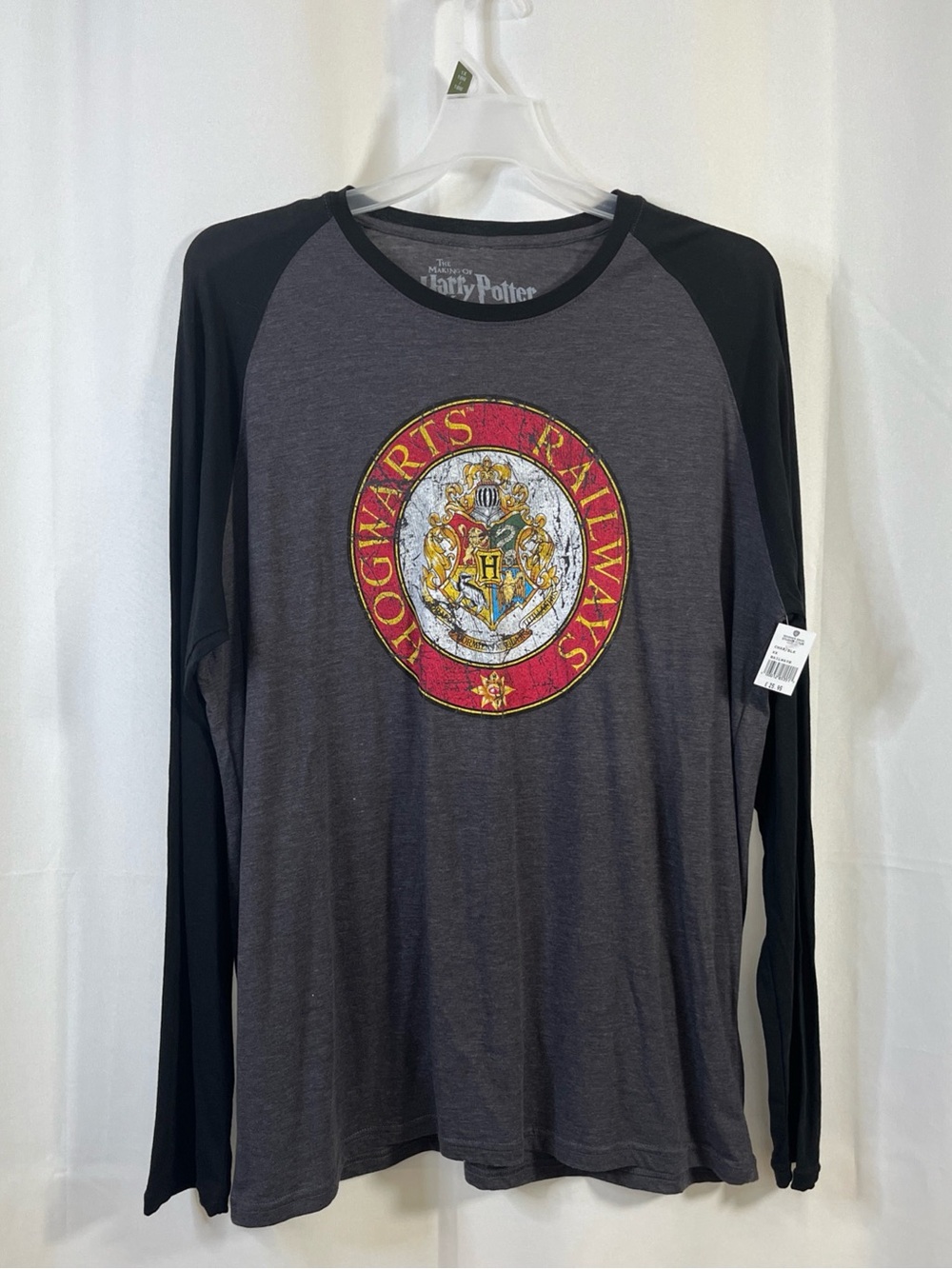 NWT WIZARDING WORLD HARRY POTTER UNIVERSAL RAILWAYS GRAY 2XL LONG SLEEVE SHIRT